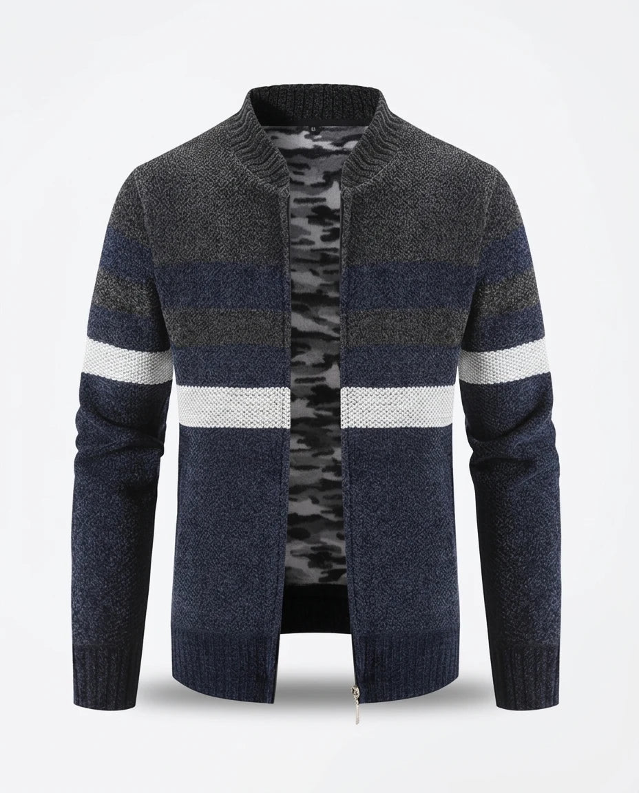 CT|Gestreifter Strickpullover mit sportlichem Design