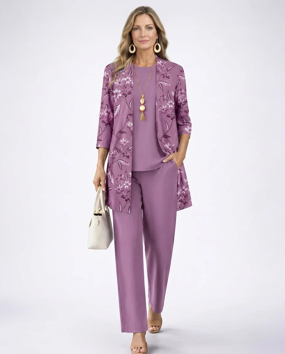 CT|Damen Dreiteiliges Set mit Strickjacke