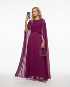 CT|Damen Cape-Maxikleid für Hochzeitsgäste