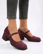 CT|Wildleder-Pumps mit Schnalle