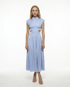 CT|Damen Elegantes Sommerkleid mit Hohem Ausschnitt