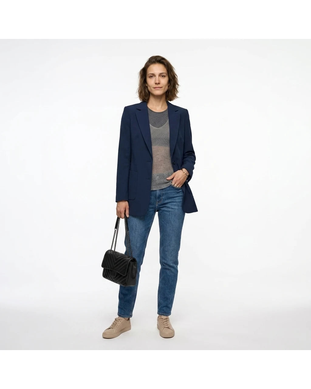 CT|Damen Langer Modischer Regulärer Blazer