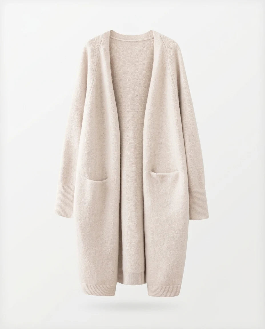 CT|Damen Strickjacke mit offenem Design und langer Passform