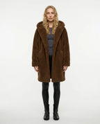 CT|Damen Teddyjacke mit Kapuze und Flauschiger Optik