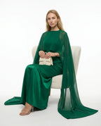 CT|Damen Cape-Maxikleid für Hochzeitsgäste