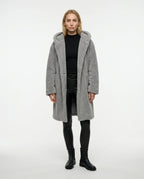 CT|Damen Teddyjacke mit Kapuze und Flauschiger Optik
