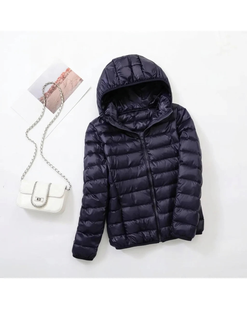 CT|Damen Leichte Wendbare Winddichte Daunenjacke mit Kapuze