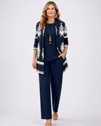 CT|Damen Dreiteiliges Set mit Strickjacke