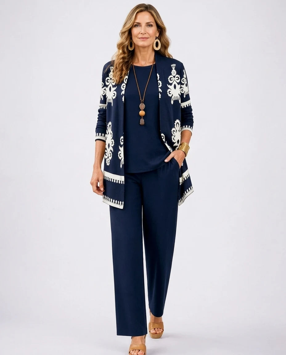 CT|Damen Dreiteiliges Set mit Strickjacke