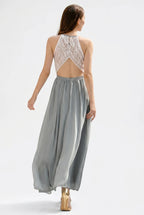 CT|Damen Hochzeitsgast Halter Maxi Kleid