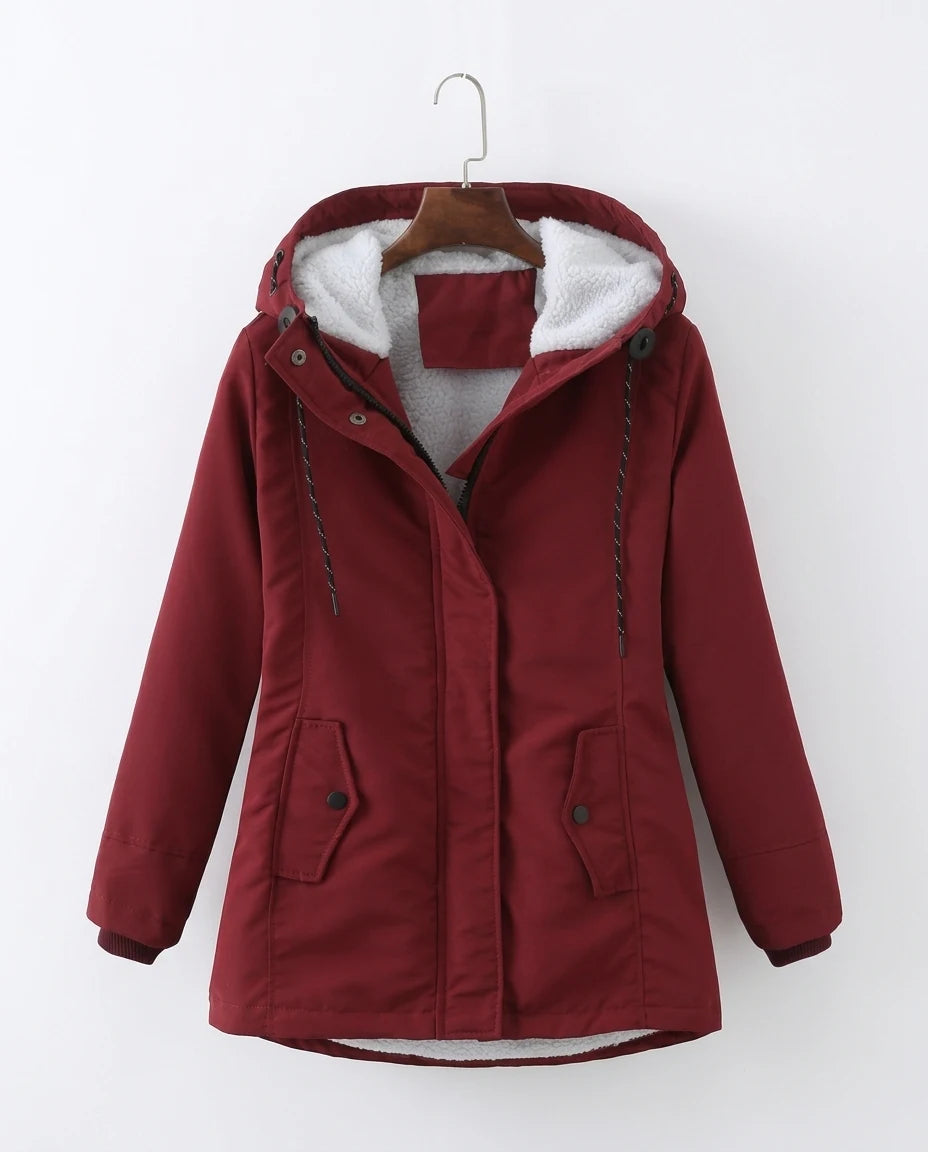 CT|Damen Wollgefütterter Parka mit Taillenakzent