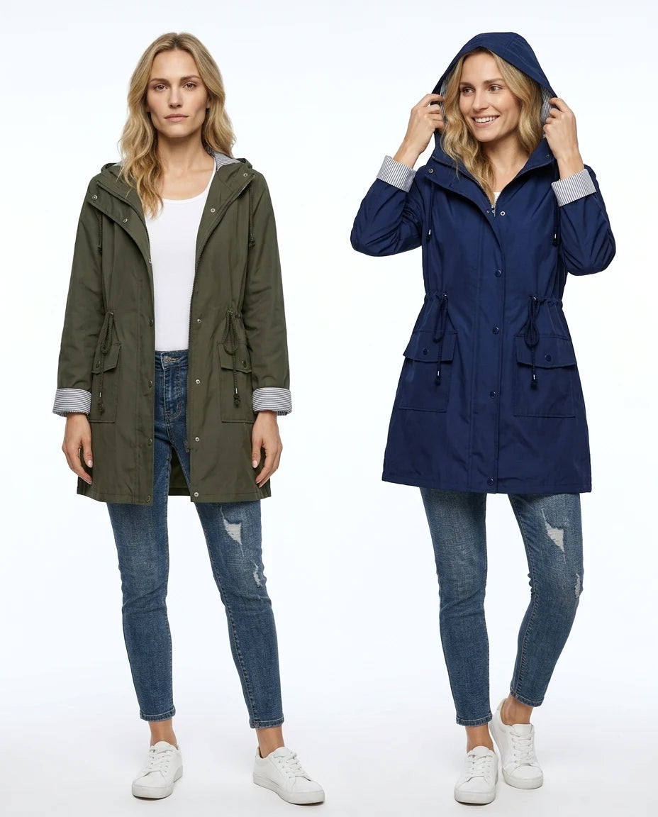 CT|Damen Windjacke mit Abnehmbarer Kapuze