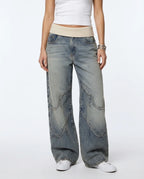 CT|Weite Baggy-Damenjeans mit weitem Bein