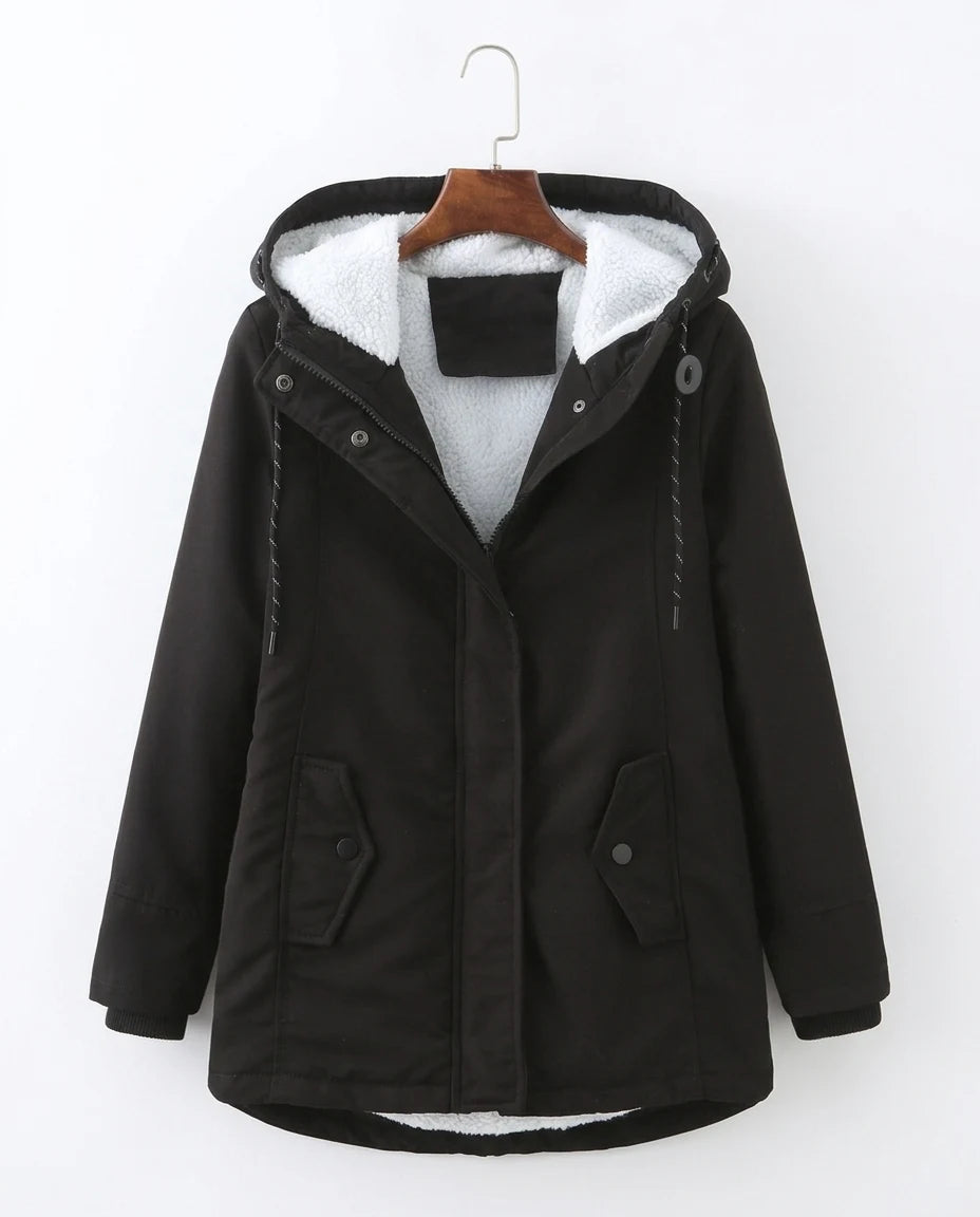CT|Damen Wollgefütterter Parka mit Taillenakzent