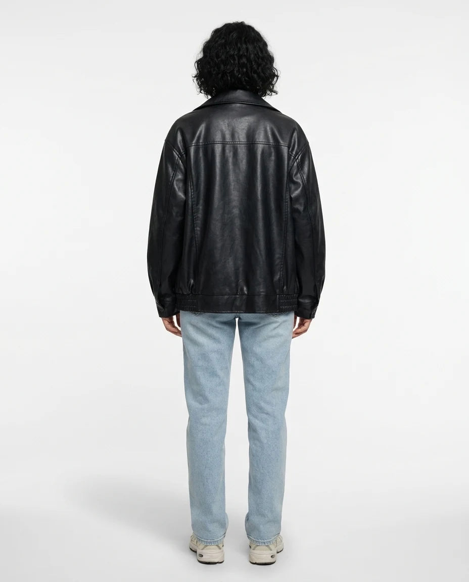 CT|Damen Oversized Vintage-Lederjacke