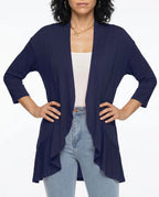 CT|Damen Strickjacke mit Kurzarm und Drapierter Front