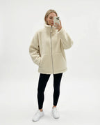 CT|Damen Oversized Teddyjacke mit Stehkragen