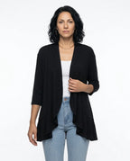 CT|Damen Strickjacke mit Kurzarm und Drapierter Front