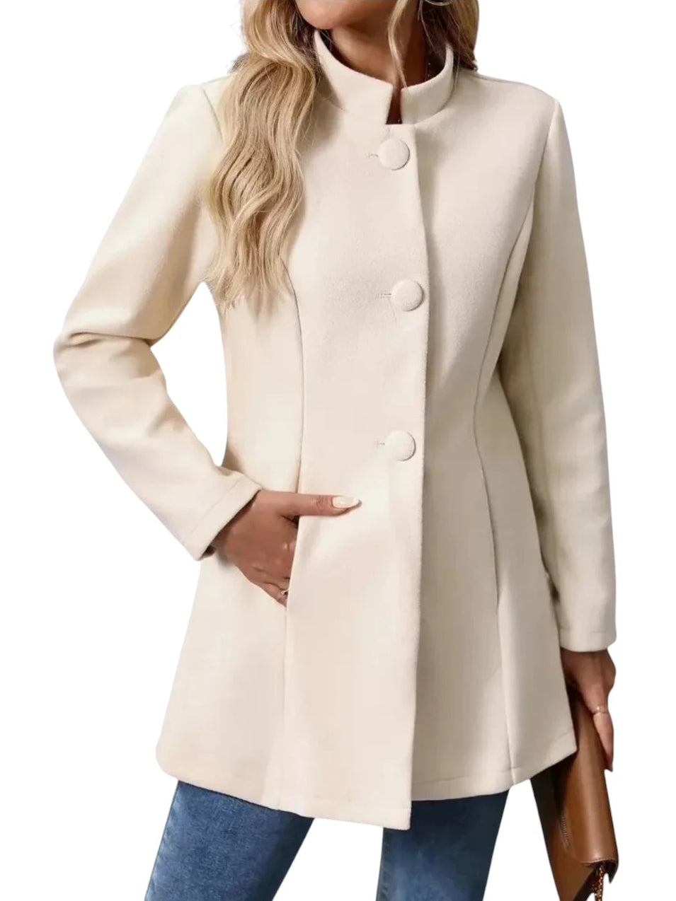Leona | Damen Wintermantel mit Knöpfen