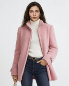 CT|Damen Stehkragen Fleecejacke mit Durchgehender Knopfleiste