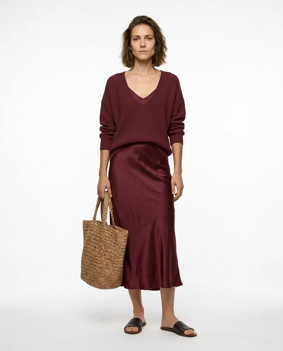 CT|Elegantes Damen Midikleid-Set mit Strickjacke
