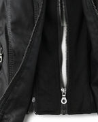 CT|Damen Lederjacke mit Abnehmbarer Kapuze