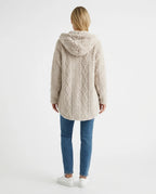 CT|Damen Cardigan mit Kapuze und Struktur