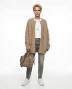 CT|Offene Damen-Strickjacke aus Mohair