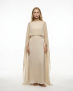 CT|Damen Cape-Maxikleid für Hochzeitsgäste