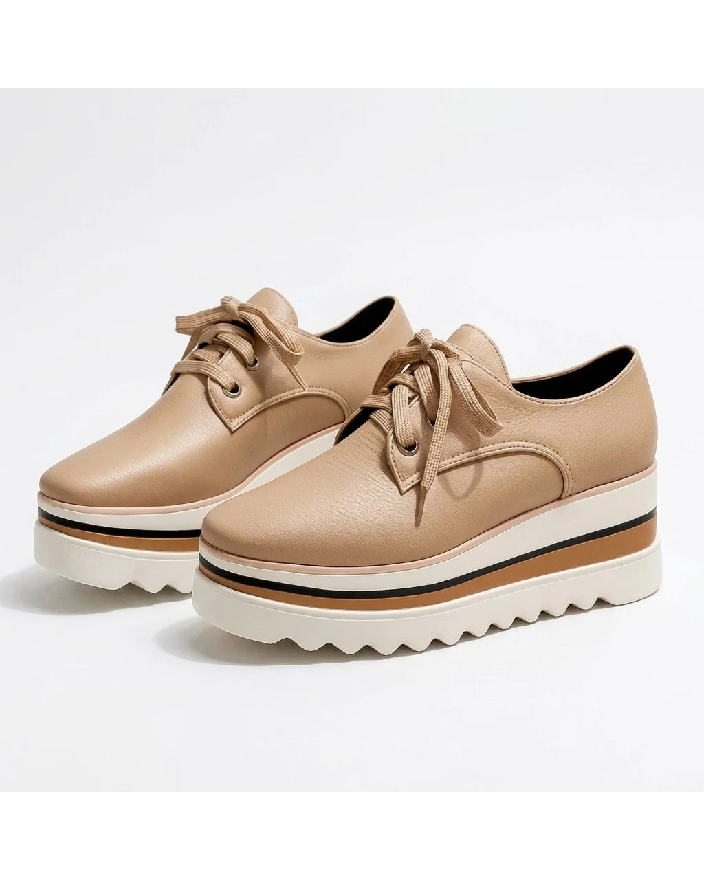 CT|Damen Platform Oxford Schuhe mit Schnürung und Keilsneaker