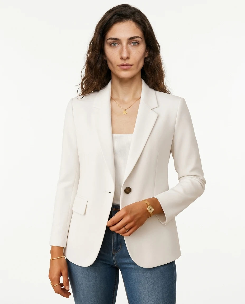 CT|Damen Einreihiger Taillierter Blazer mit Langarm