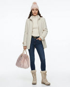 CT|Damen Stehkragen Fleecejacke mit Durchgehender Knopfleiste