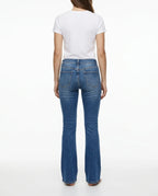 CT|Damen Hochtaillierte Schlagjeans mit Used-Look