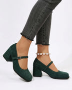 CT|Wildleder-Pumps mit Schnalle