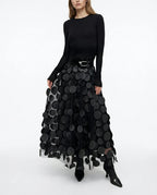 CT|Fließender Polka-Dot-Rock mit Femininer Silhouette