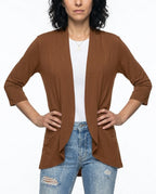 CT|Damen Strickjacke mit Kurzarm und Drapierter Front