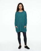 CT|Damen Langer Pullover mit Rundhalsausschnitt
