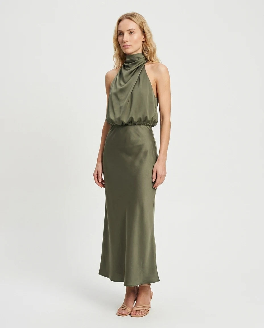 CT|Damen Elegantes Halter Abendkleid