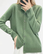 CT|Damen Kaschmirstrickjacke mit Eleganter Knopfleiste