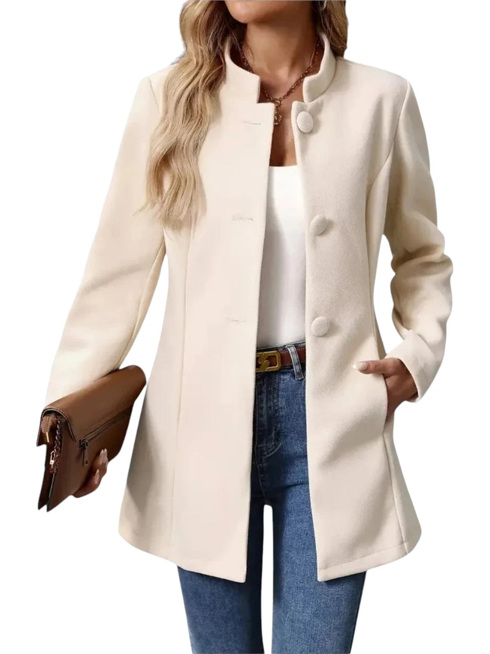 Leona | Damen Wintermantel mit Knöpfen