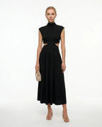 CT|Damen Elegantes Sommerkleid mit Hohem Ausschnitt