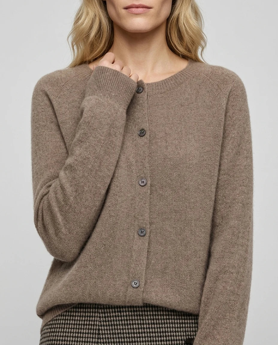 CT|Damen Kaschmirstrickjacke mit Eleganter Knopfleiste
