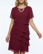 CT|Plissiertes Sommer-Chiffonkleid für Damen