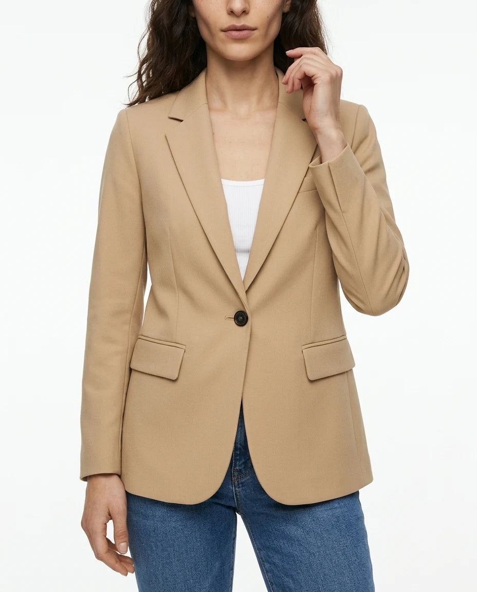 CT|Damen Einreihiger Taillierter Blazer mit Langarm