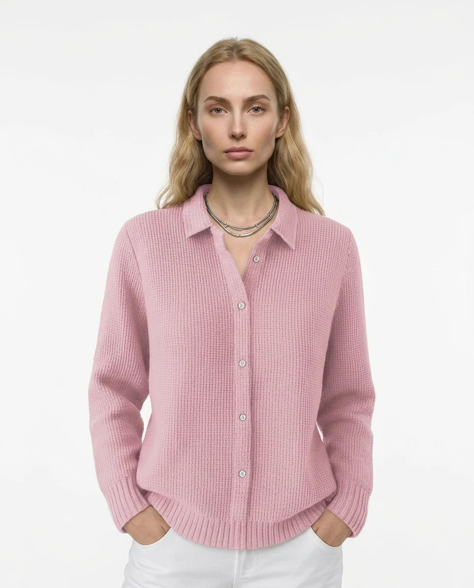 CT|Klassischer Damen Cardigan mit Longsleeve Kragen