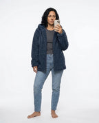 CT|Damen Mantel aus Teddy-Fleece mit Reißverschluss