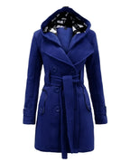CT|Damen Trenchcoat mit Doppelreiher und Kapuze