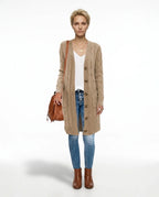 CT|Damenstrickjacke mit Taschen und Knopfverschluss