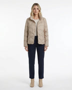 MARCFRANCOIS|Beige Nadja | Damen Steppjacke Winter Druckknopf, Vorderansicht