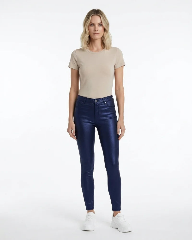 MARCFRANCOIS|Blau Jesse | Damen Skinny Hose Stretch Schmal, Vorderansicht
